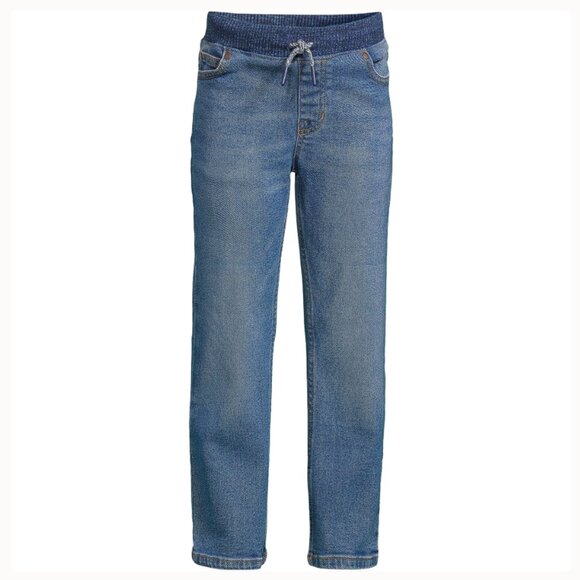 Boys Iron Knee Stretch Pull On Denim Jeans Classic Wash Size XL(14-16) - Picture 3 of 5